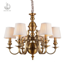 Hot Sale Iron Chandelier with Fabric Shade (SL2091-6)